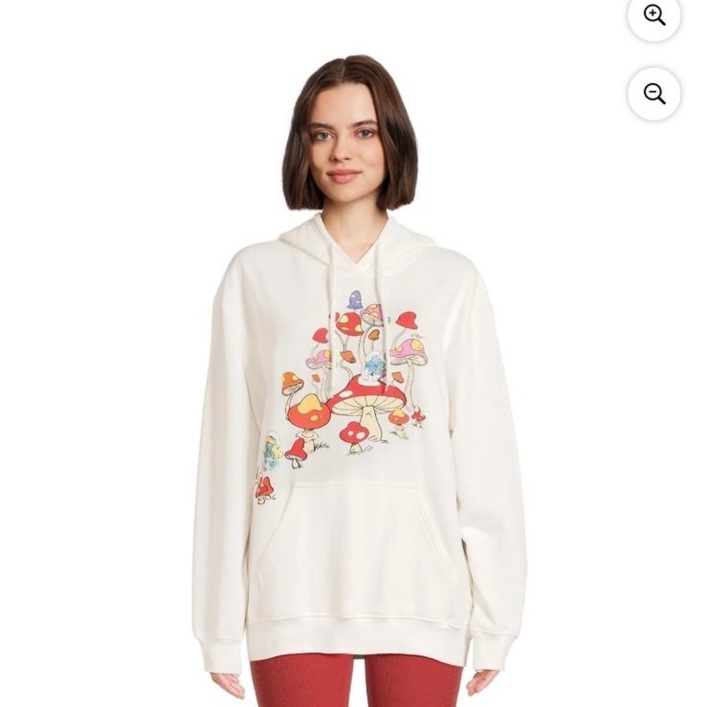 The Smurfs 65th Anniversary Mushroom Pullover Hoodie White XXXL